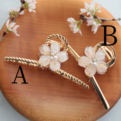 Someiyoshino Sakura Hair Clip - White Big