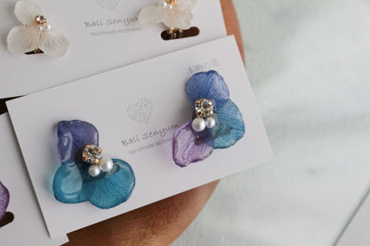 Gradation Hydrangea Wing No.137 - Clip-on(イヤリング）