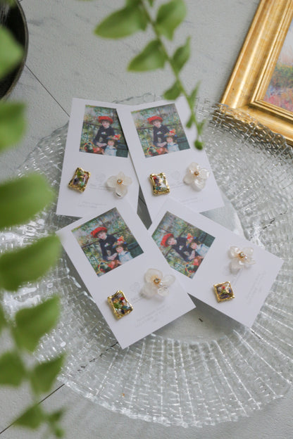 Renoir's Two Sisters Inspired Earrings No.9 イヤリング Clip-on "ふたりの姉妹"