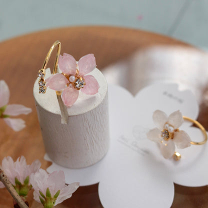 Someiyoshino Sakura Ring with Three Gems NEW #S053