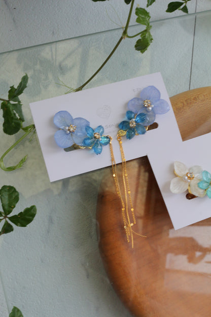 Hydrangea Flying Butterfly  No.53 - Clip-on(イヤリング）