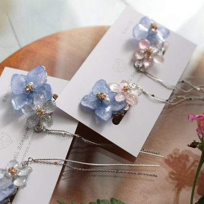 Hydrangea Flying Butterfly  No.44 - Clip-on(イヤリング）