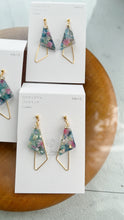 Claude Monet Water Lilies Inspired Triangular Floral Earrings -  No.4