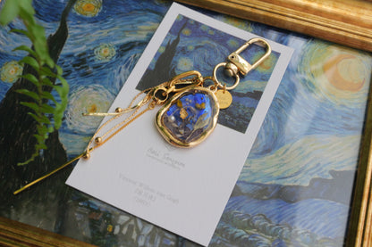 Gogh Inspired Flower Bag Charm No.1  星月夜