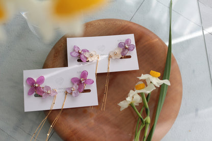 Hydrangea Flying Butterfly  No.46 - Clip-on(イヤリング）