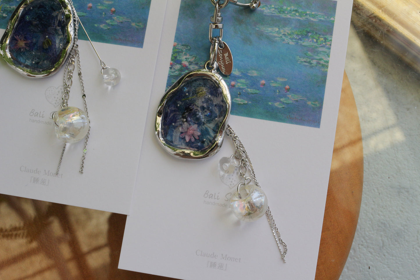 Monet Inspired Flower Bag Charm No.1 睡蓮