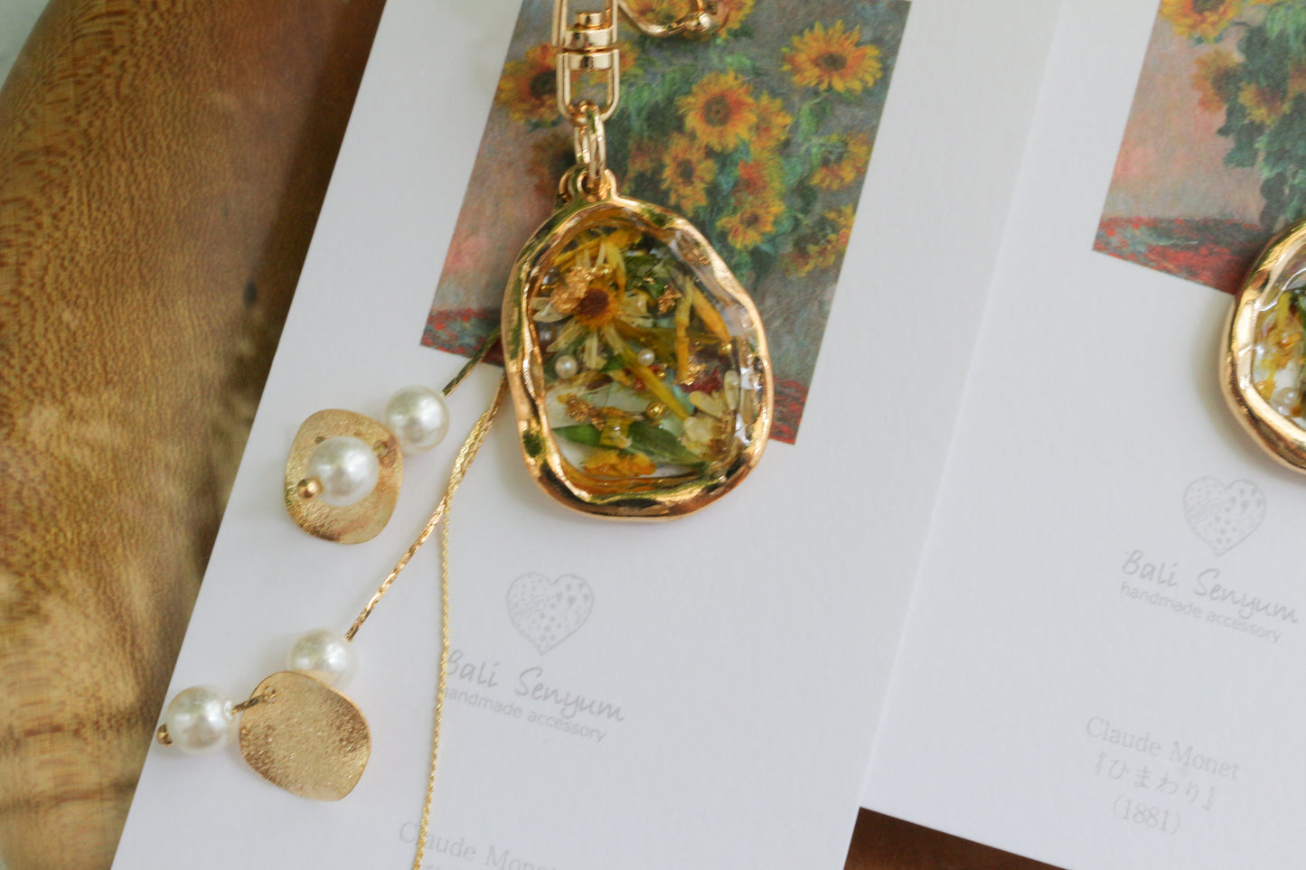 Monet Inspired Flower Bag Charm No.1 ひまわり