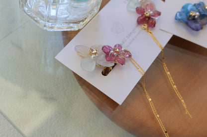 Hydrangea Flying Butterfly  No.36 - Clip-on(イヤリング）