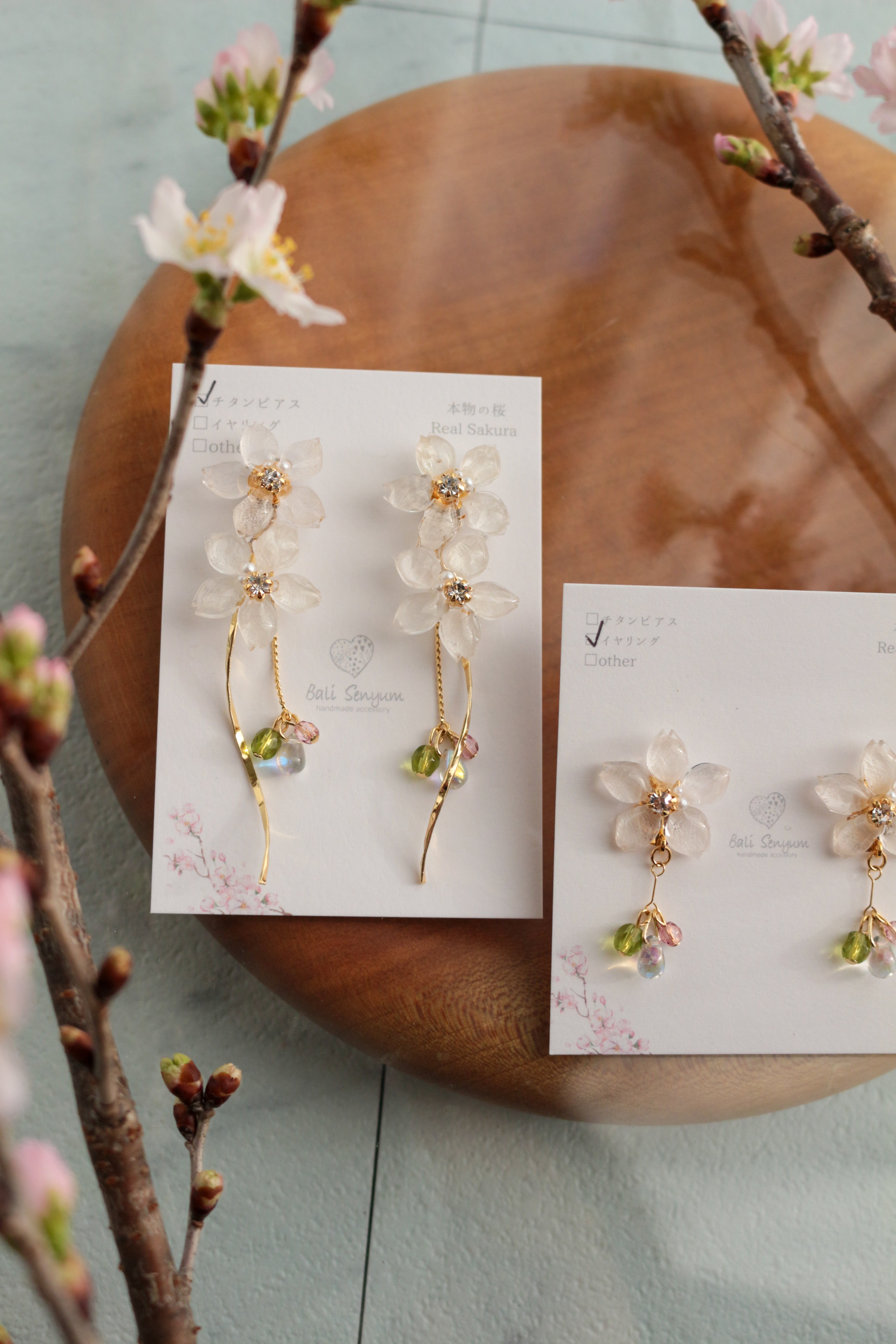Someiyoshino Sakura Earring | Real Flowers | BaliSenyum Japan