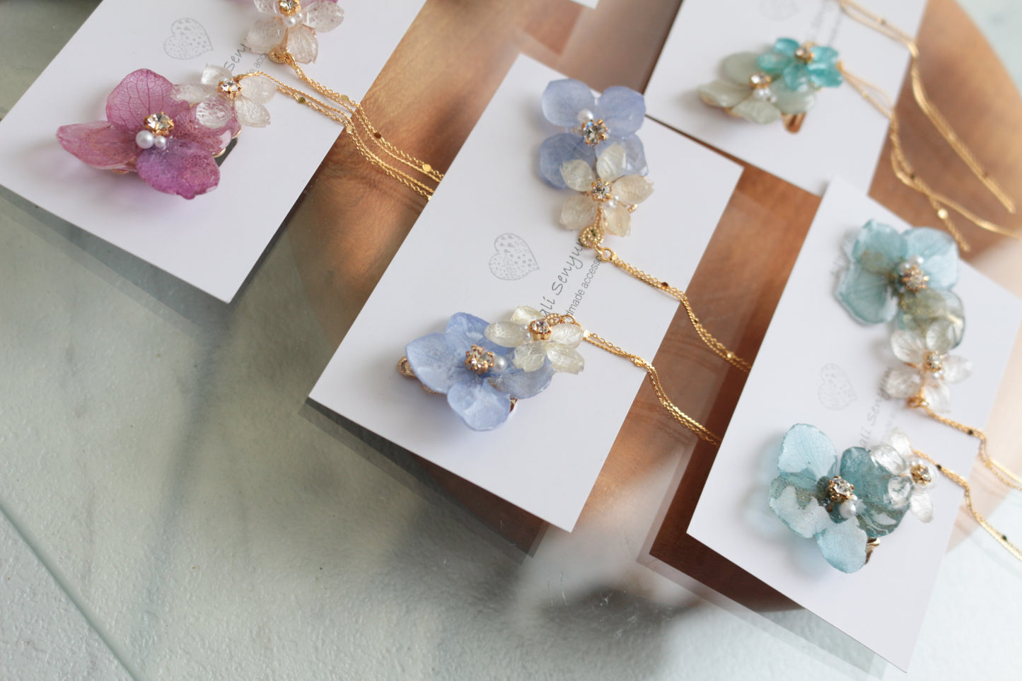 Hydrangea Flying Butterfly  No.39 - Clip-on(イヤリング）