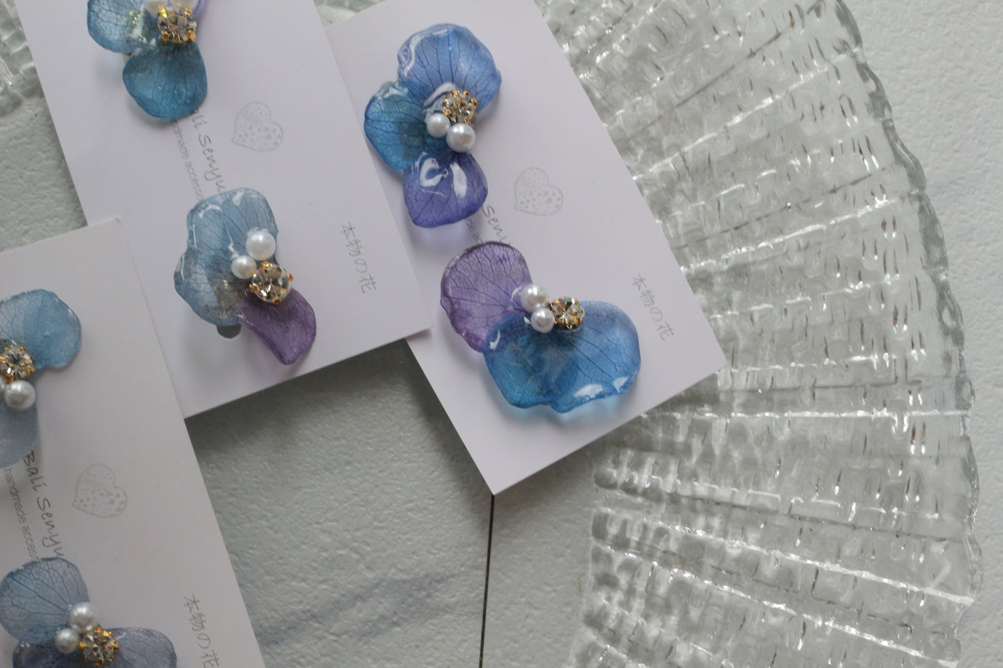 Gradation Hydrangea Wing No.144- Clip-on(イヤリング）