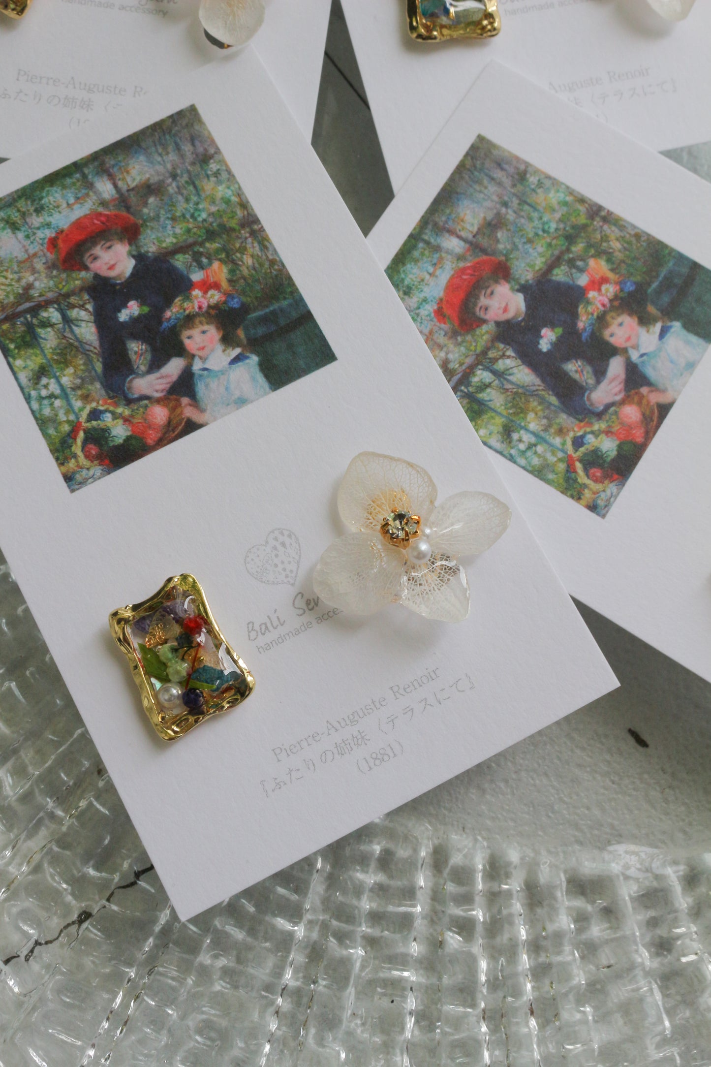 Renoir's Two Sisters Inspired Earrings No.9 イヤリング Clip-on "ふたりの姉妹"
