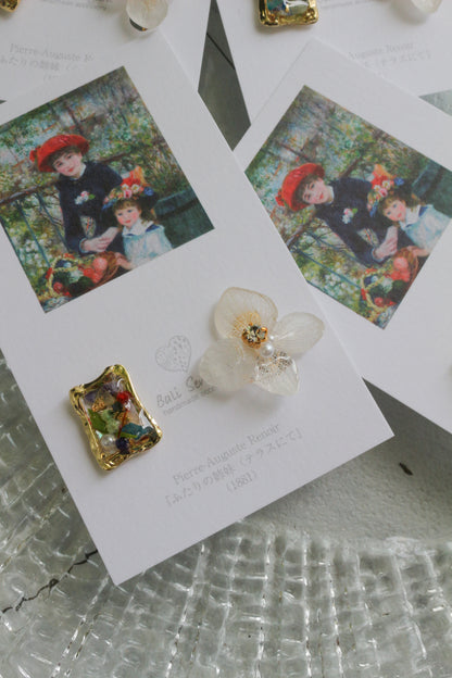 Renoir's Two Sisters Inspired Earrings No.9 イヤリング Clip-on "ふたりの姉妹"