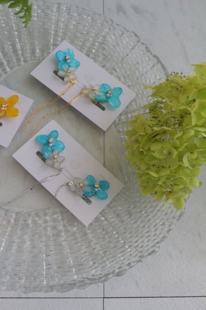 Hydrangea Flying Butterfly  No.57- Clip-on(イヤリング）