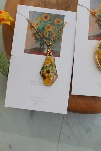 Claude Monet's Sunflowers Inspired Necklace - ひまわり BIG No.1
