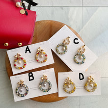 Colorful Christmas Wreath Earring