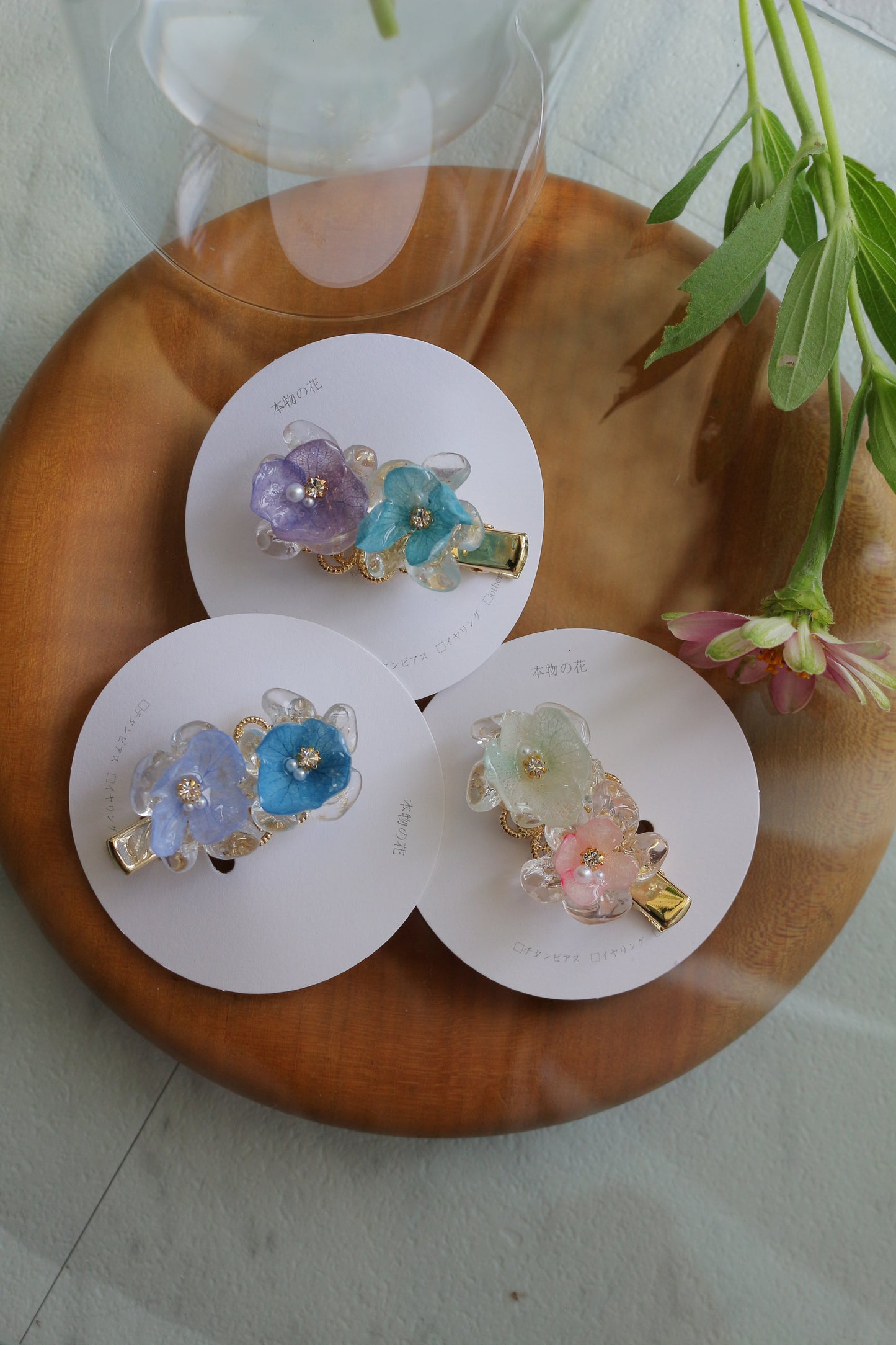 Clear Flowers Hair Clip - No.2