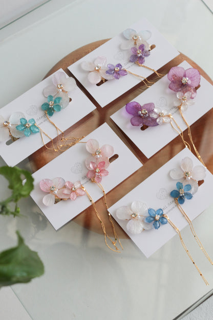 Hydrangea Flying Butterfly  No.36 - Clip-on(イヤリング）
