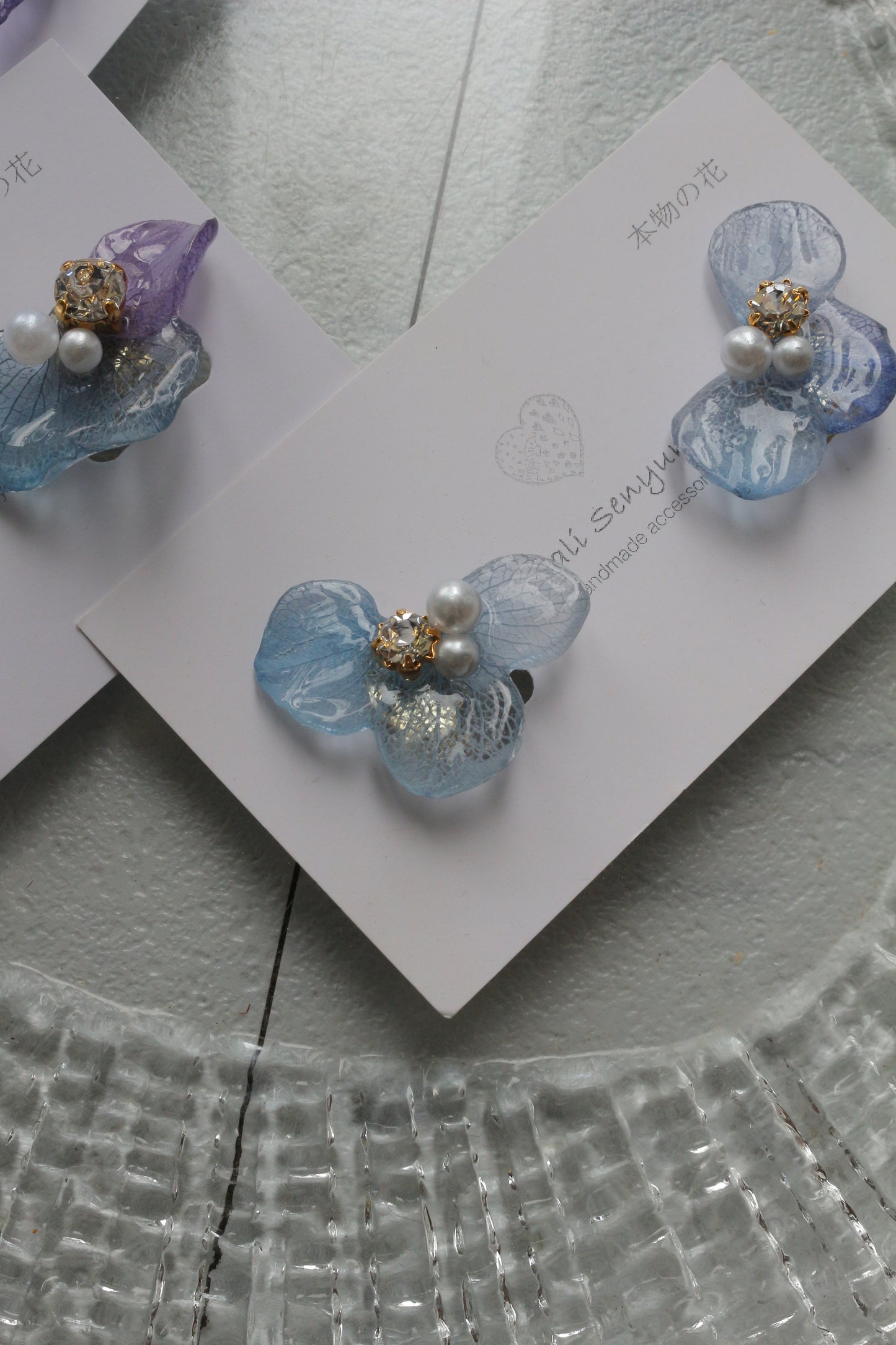 Gradation Hydrangea Wing No.144- Clip-on(イヤリング）
