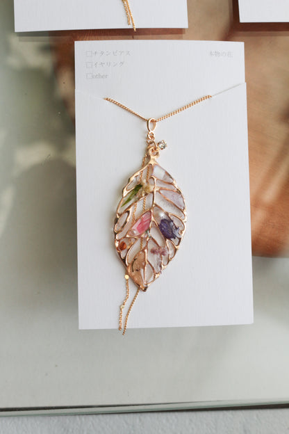 Leaf Necklace with chain 60cm  No.11