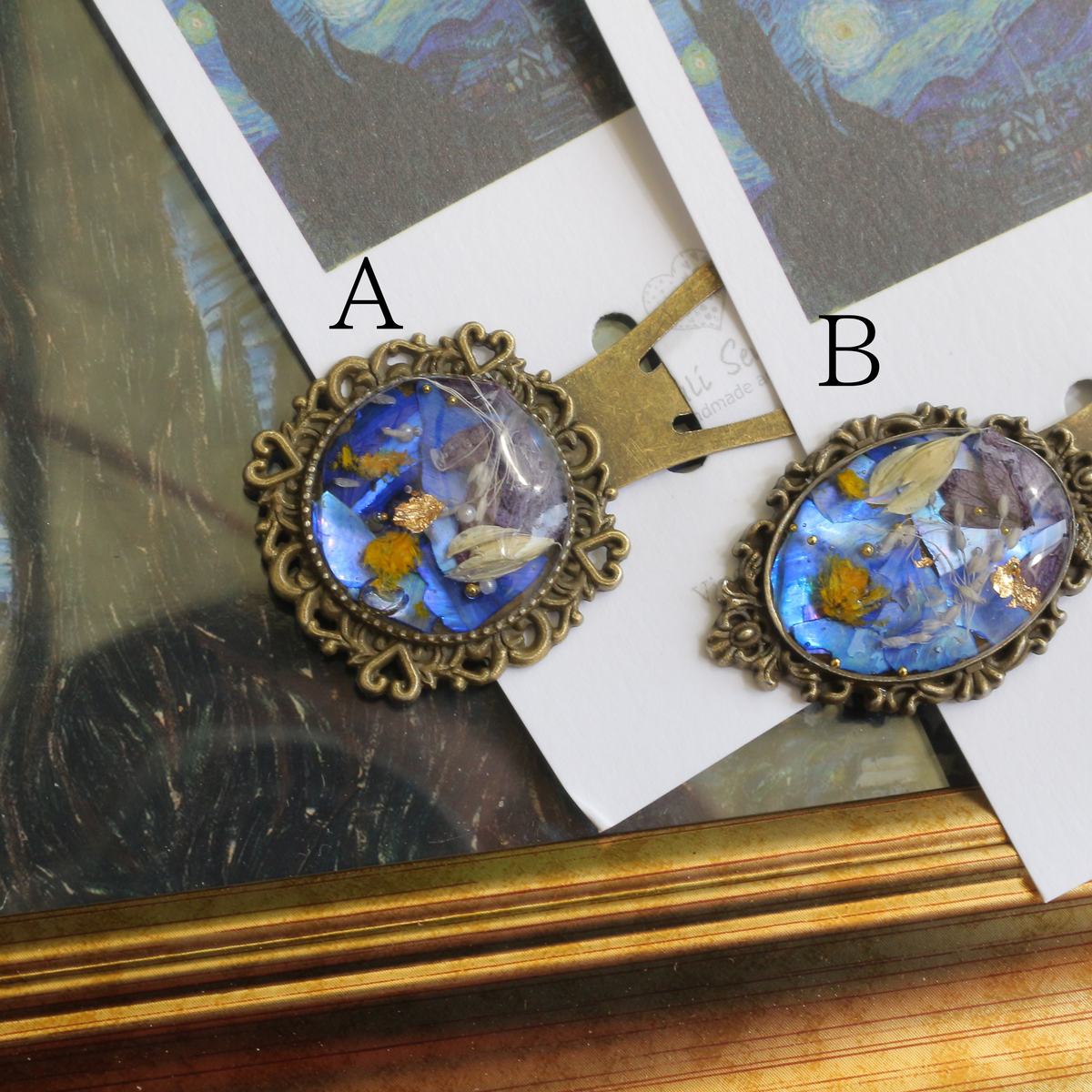 Gogh Inspired Flower Book Mark No.1 - 星月夜