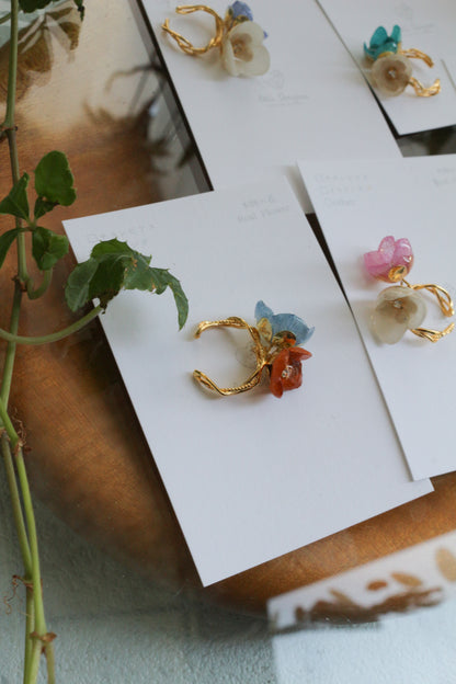 Double Hydrangea Ear-Cuff No.3
