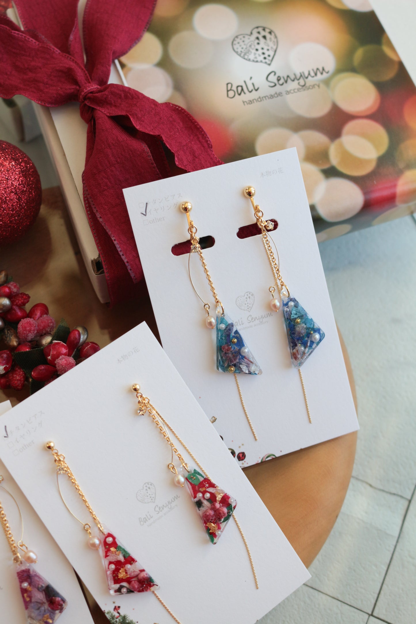 Christmas Triangle Earrings