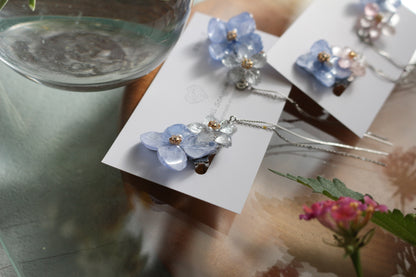 Hydrangea Flying Butterfly  No.44 - Clip-on(イヤリング）