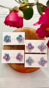 Hydrangea Petal  No.48   パーツ選べます。Clip-on or Titanium Pierce