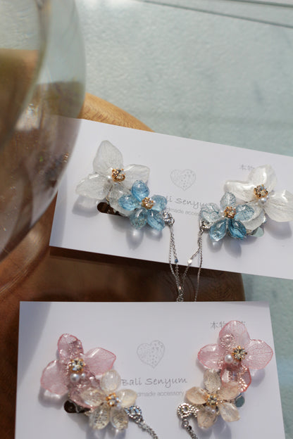 Hydrangea Flying Butterfly  No.48 - Clip-on(イヤリング）