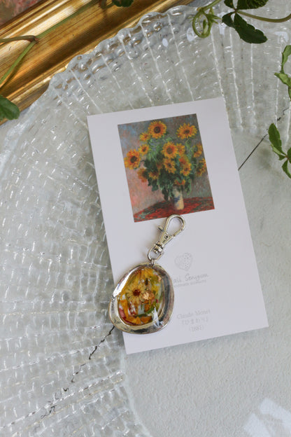 Monet Inspired Flower Key Chain ひまわり