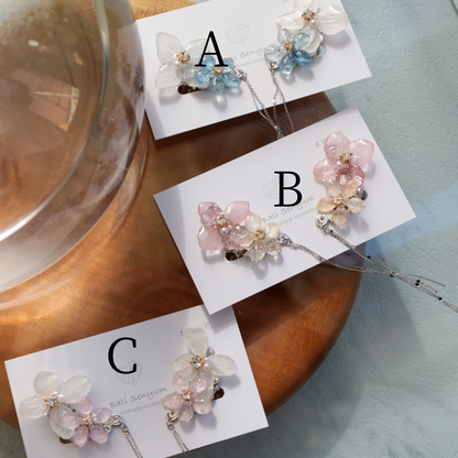 Hydrangea Flying Butterfly  No.48 - Clip-on(イヤリング）