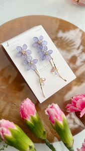 Real "Ajisai" Hydrangea Earring - Cool Color