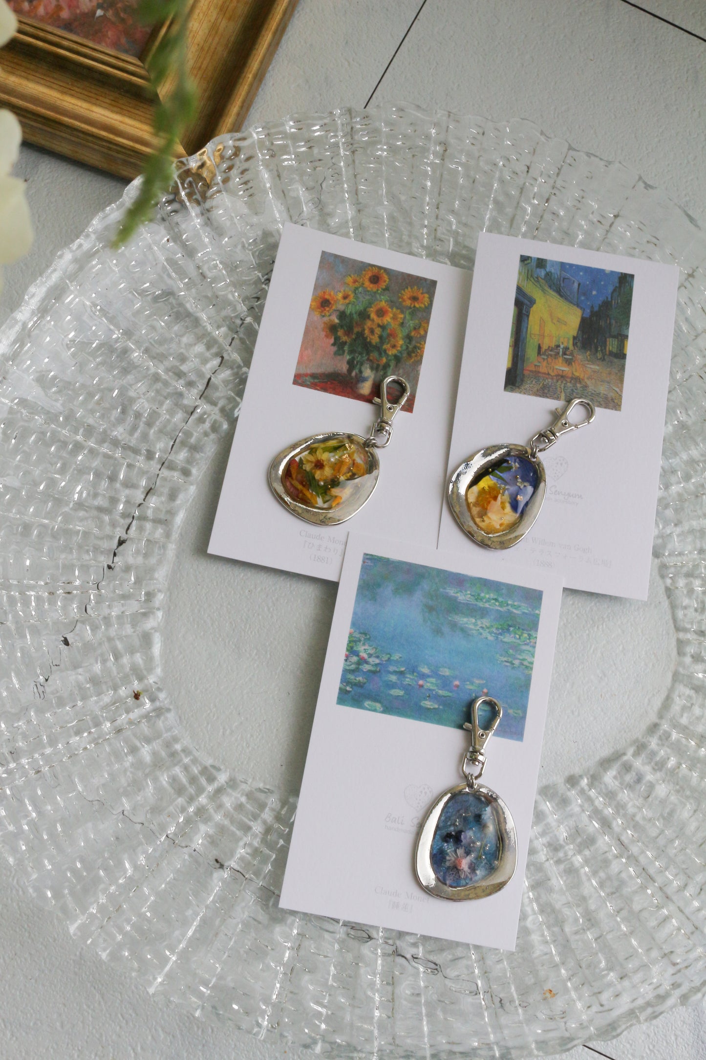 Monet Inspired Flower Key Chain No.1 睡蓮