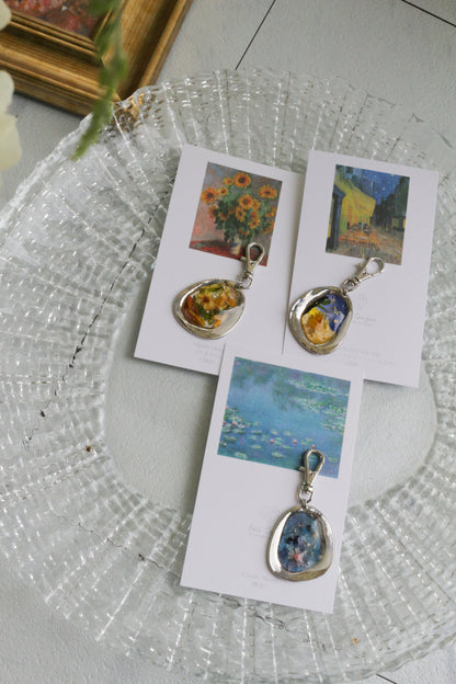 Monet Inspired Flower Key Chain No.1 睡蓮