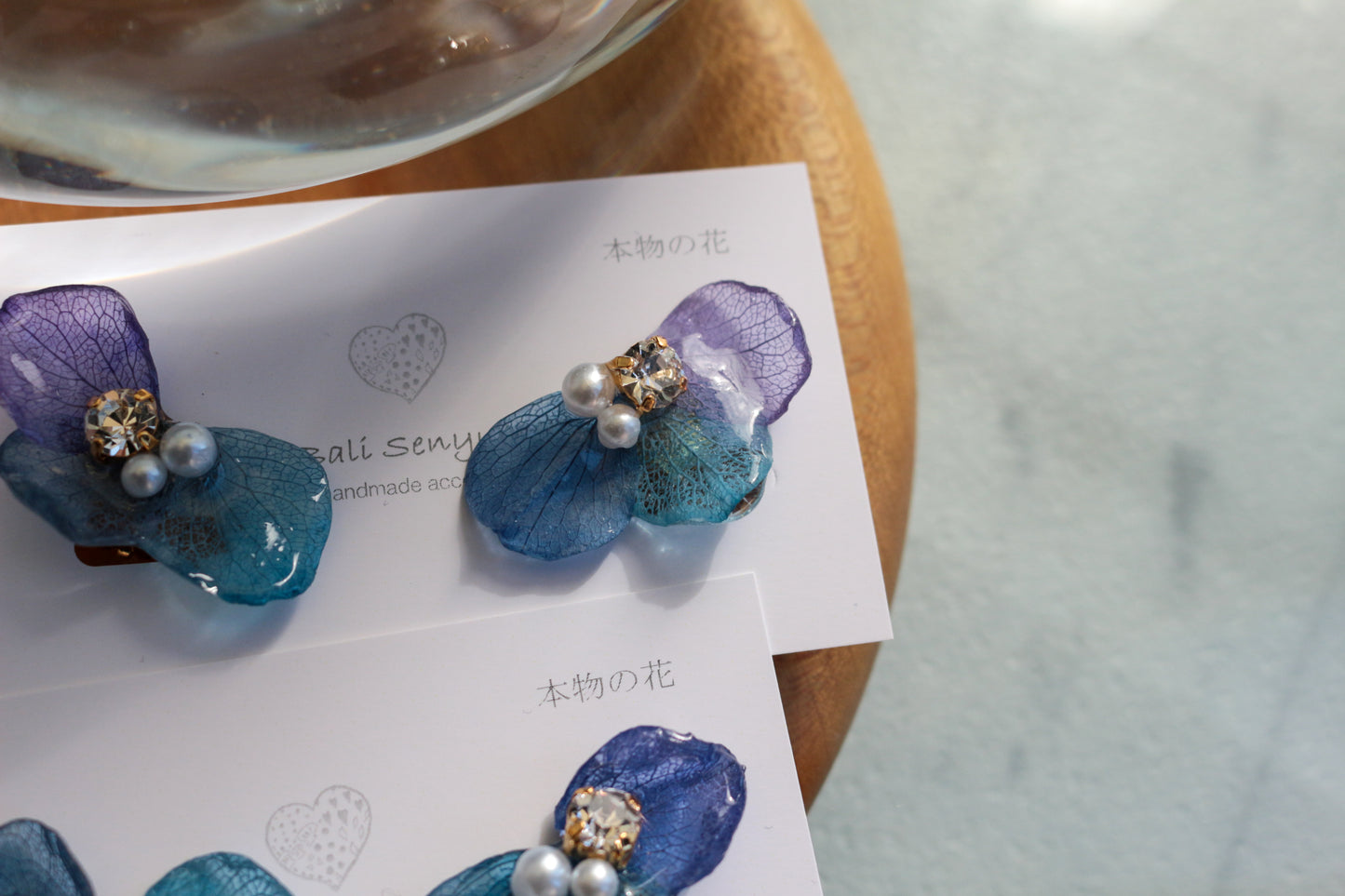 Gradation Hydrangea Wing No.142- Clip-on(イヤリング）