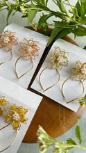 Three Layer Flower with Wave Hoop Earrings -  Titanium Pierce  Limited item No.2