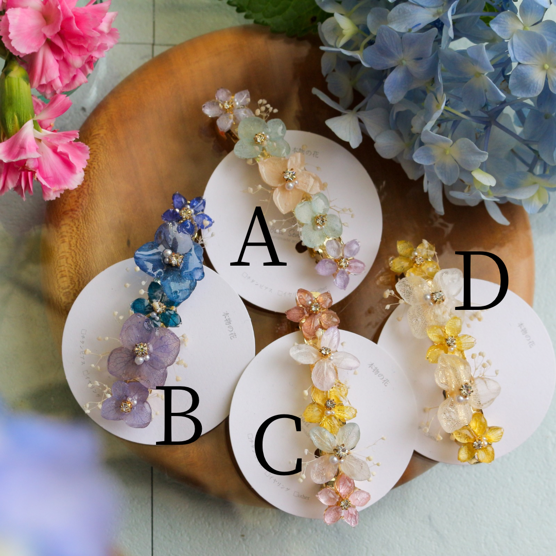 Hydrangea Hair Barrette No.30