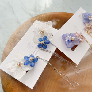 Hydrangea Flying Butterfly  No.15 - Clip-on(イヤリング）