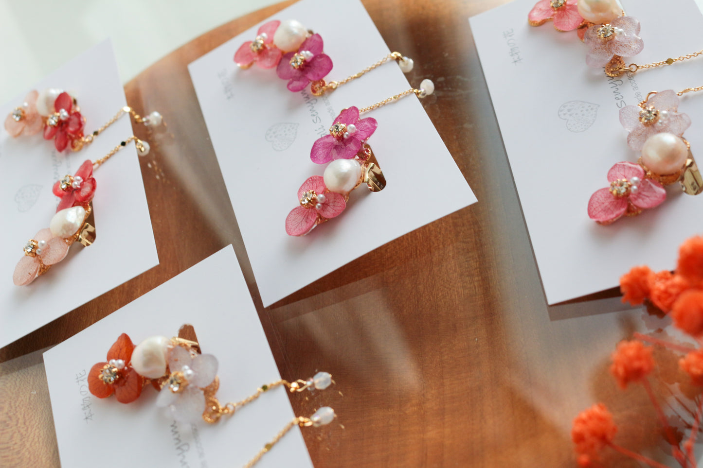 Hydrangea Pearl Flower Earring No.5 Clip-on (イヤリング)