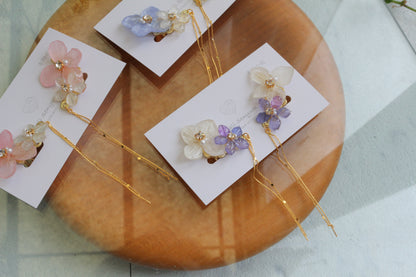 Hydrangea Flying Butterfly  No.53 - Clip-on(イヤリング）