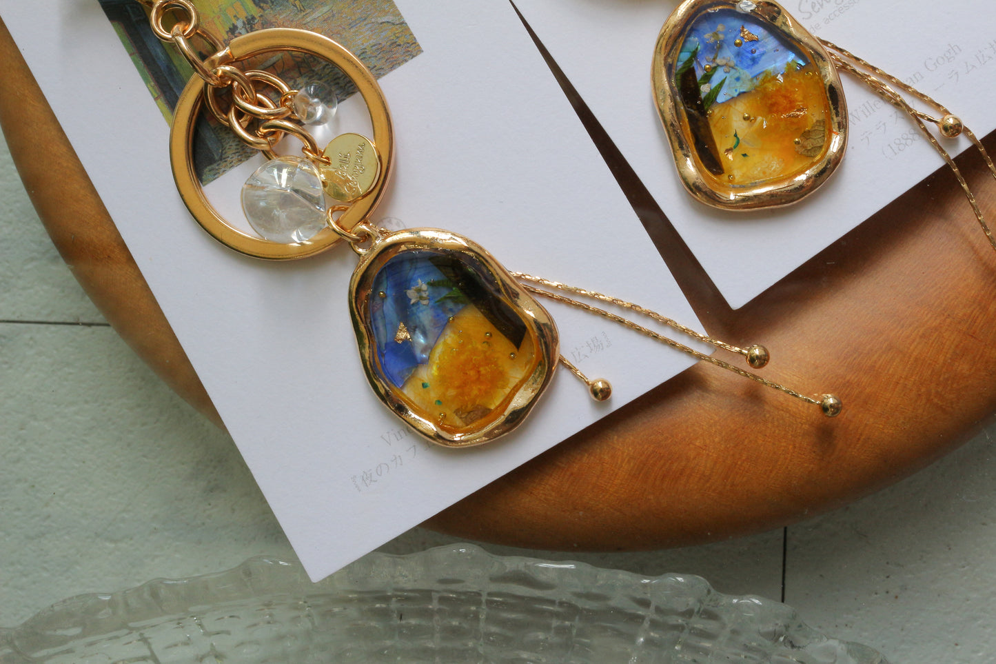 Gogh Inspired Flower Bag Charm No.3 Café Terrace at Night -夜のカフェ・テラスフォーラム広場