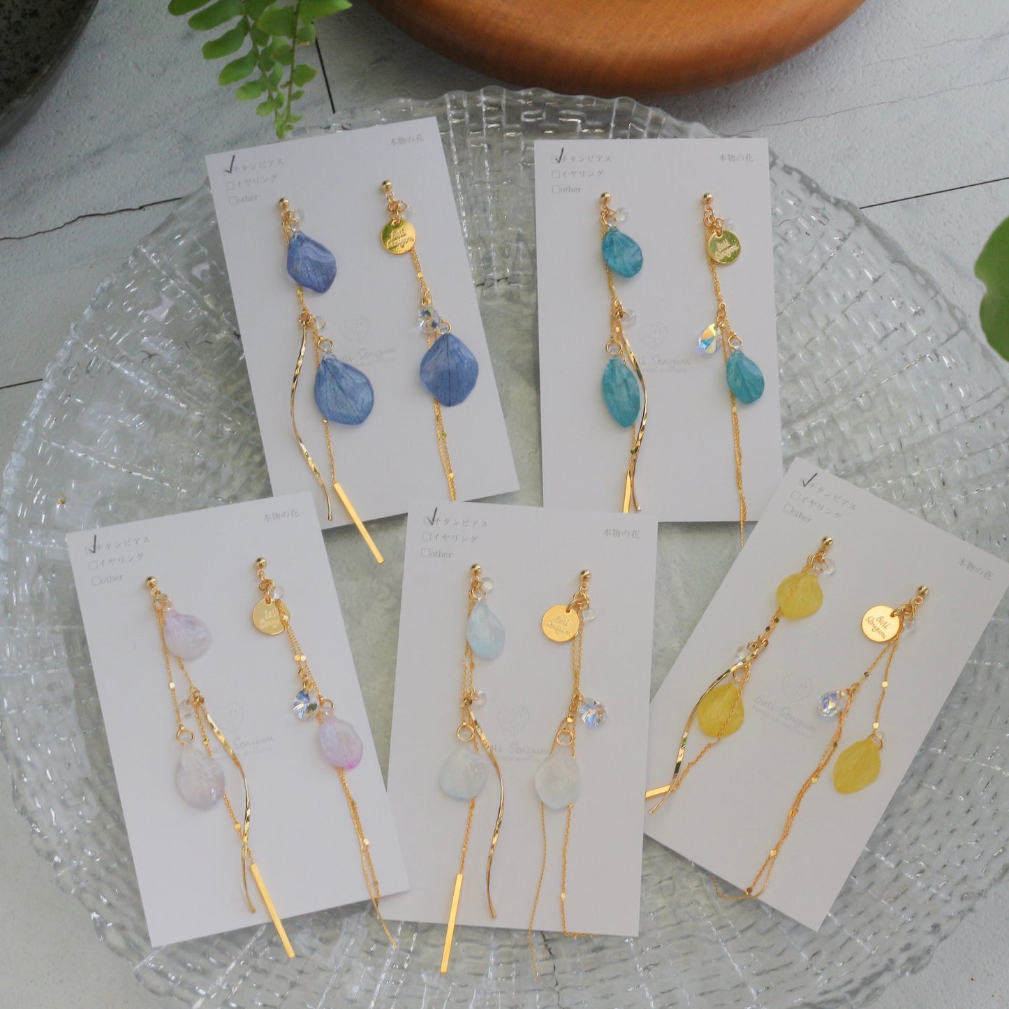 Flowing Hydrangea Earrings No.1 ピアスorイヤリング