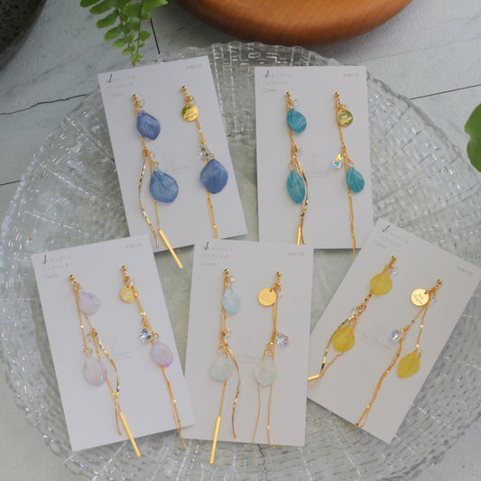 Flowing Hydrangea Earrings No.1 ピアスorイヤリング