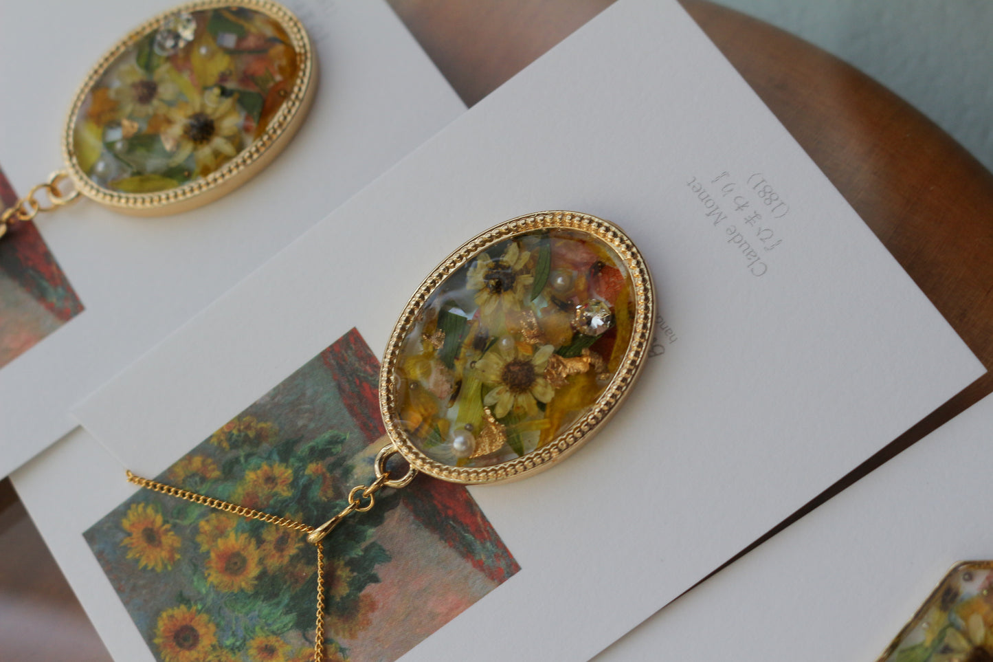 Claude Monet's Sunflowers Inspired Necklace - ひまわり BIG No.1