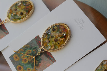 Claude Monet's Sunflowers Inspired Necklace - ひまわり BIG No.1