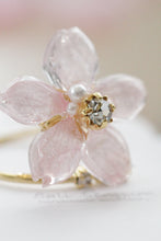 Someiyoshino Sakura Ring with Three Gems NEW