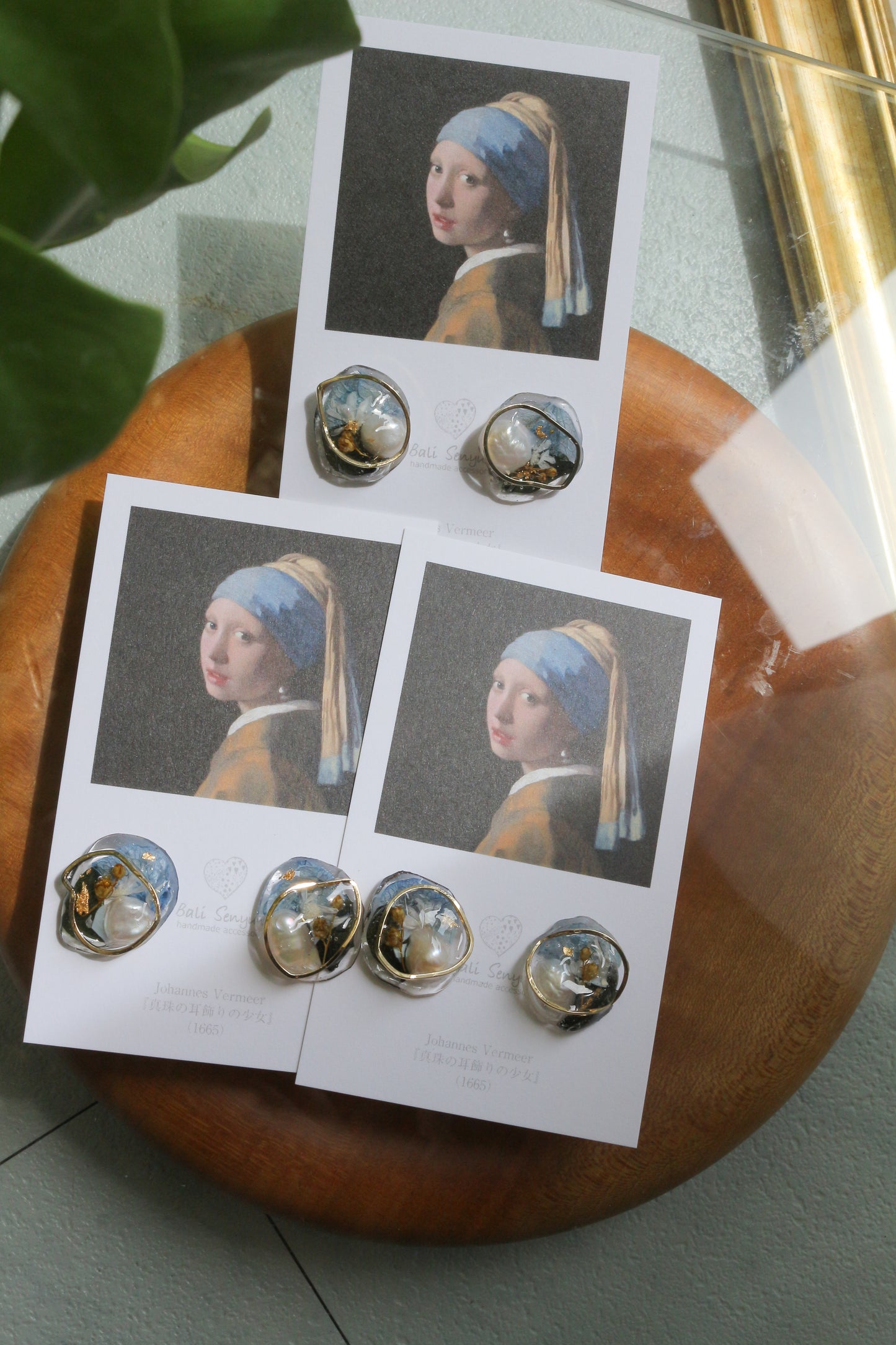 Vermeer's Inspired Flower & Pearl Earrings No.4 ピアス Pierce 真珠の耳飾りの少女
