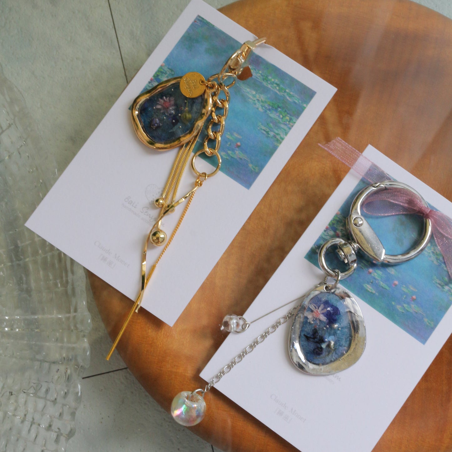 Monet Inspired Flower Bag Charm No.2 睡蓮