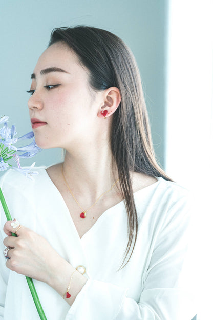 Heart-Shaped Rose Earring